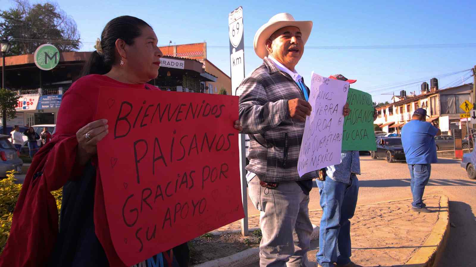 Arriba a Sierra Gorda de Querétaro caravana migrante